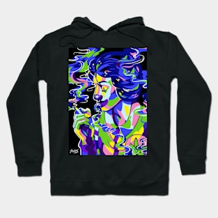 Stoner Clown Black Light Neon Smoking Man Hoodie